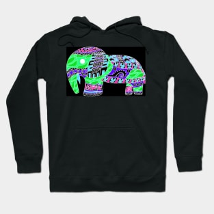 elephant in fancy pattern totonac cloths ecopop art Hoodie